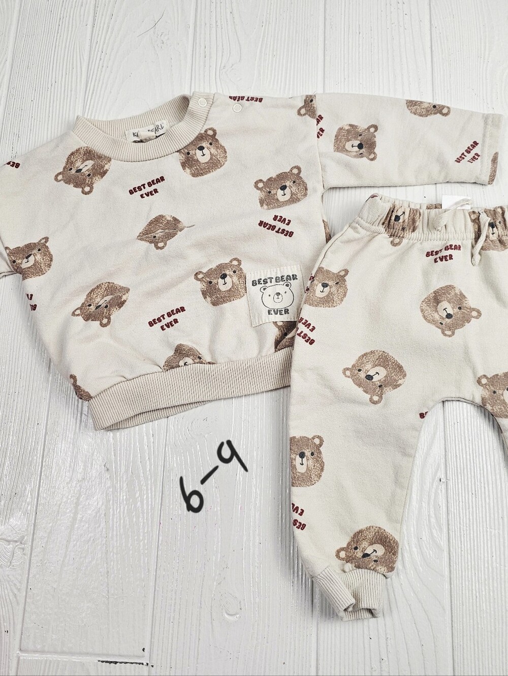 Kit & Pearl Best Bear Ever Outfit 6-9 Month